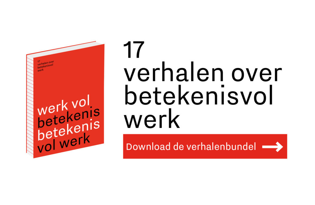 Banner van de verhalenbundel 17 verhalen over betekenisvol werk