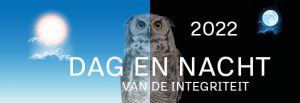 Een banner die het logo van de Dag en Nacht van de Integriteit 2022 laat zien. De conferentie vindt plaats op 28 en 29 september.