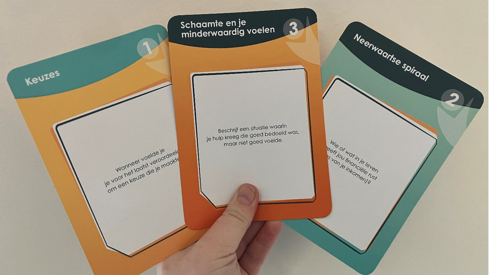 Afbeelding van drie gesprekskaarten